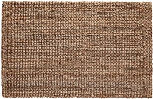 Irongate Classic Jute Solid Handwoven Reversible Ribbed Jute Area Rug, 4' X 6', Natural
