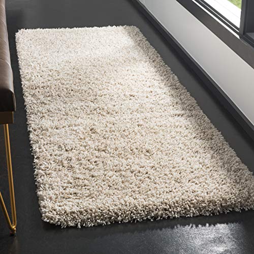 SAFAVIEH California Shag Collection Runner Rug - 2'3" x 15', Beige, Non-Shedding & Easy to Clean, Ultra Plush Thick Pile, Ideal for Hallway, Foyer, Entryway, Bedroom (SG151-1313)