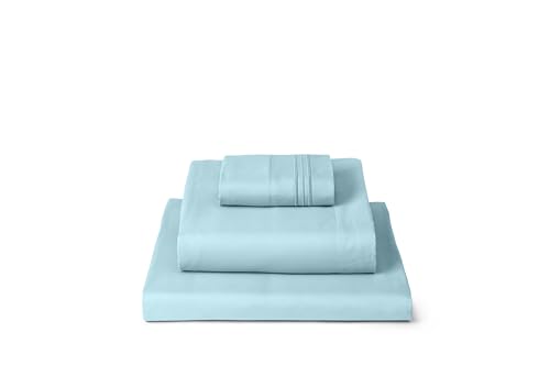 Mellanni Twin Sheets Set - 3 PC Iconic Collection Bedding - Hotel Luxury, Extra Soft, Cooling Bed Sheets - Wrinkle, Fade, Stain Resistant (Twin, Aqua)