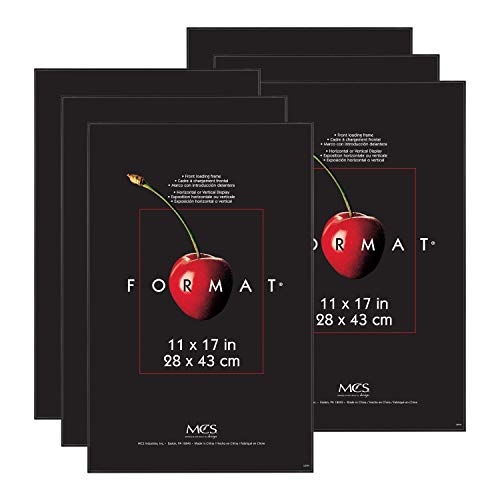 MCS Format Picture Frames, Gallery Wall Frames, Black, 11 x 17, 6-Pack