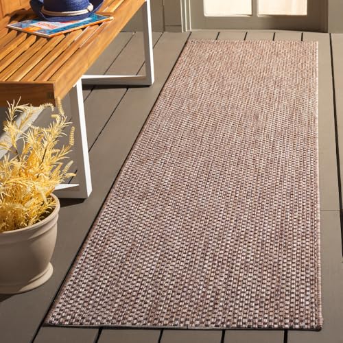 SAFAVIEH Courtyard Collection CY8521 Indoor/ Outdoor splashpoof Easy scrubbing Patio Backyard Mudroom Runner-Rug, 2'3' x 12', Natural/Black