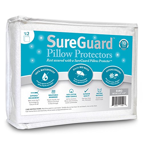 SureGuard Euro Terry Pillow Protectors