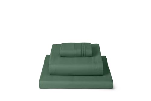 Mellanni Twin Sheets Set - 3 PC Iconic Collection Bedding - Hotel Luxury, Extra Soft, Cooling Bed Sheets - Wrinkle, Fade, Stain Resistant (Twin, Emerald Green)