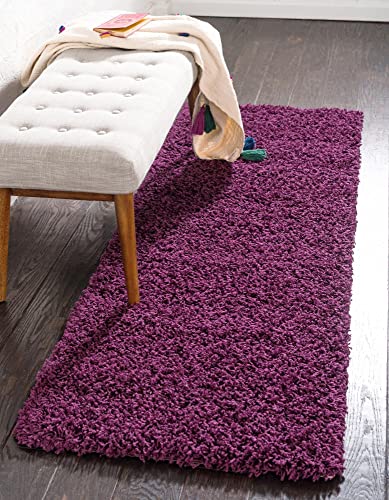 Unique Loom Solid Shag (Eggplant)