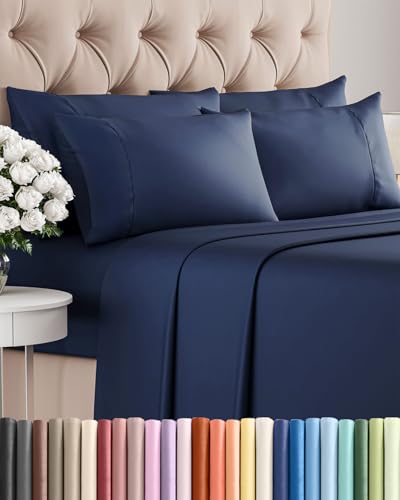 Cal King 6 Piece Sheet Set - Navy Blue
