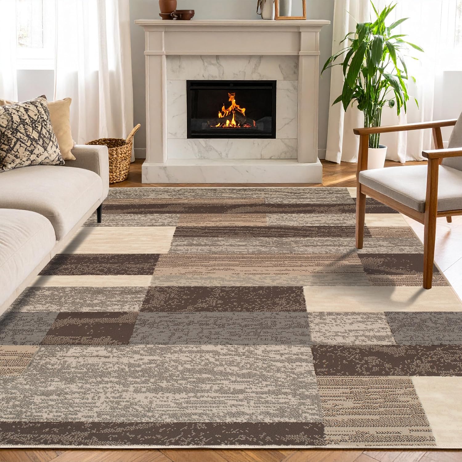 SUPERIOR Indoor Area Rug, 8' x 10', Slate