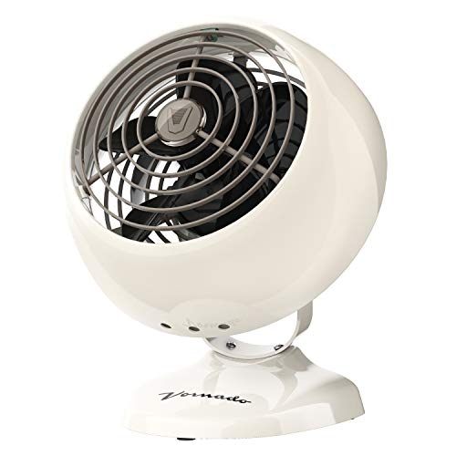 Vornado VFANTM Mini Classic Vintage Fan, Retro Metal Air Circulator, For Desk & Bedside, 2 Speeds, Adjustable Tilt, Personal Cooling with Targeted Airflow, Quiet Fan, Vintage White