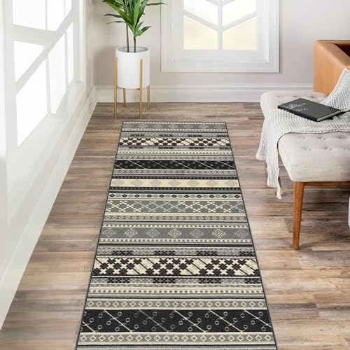 Kapaqua 22" Grey Bohemian Kilim Runner