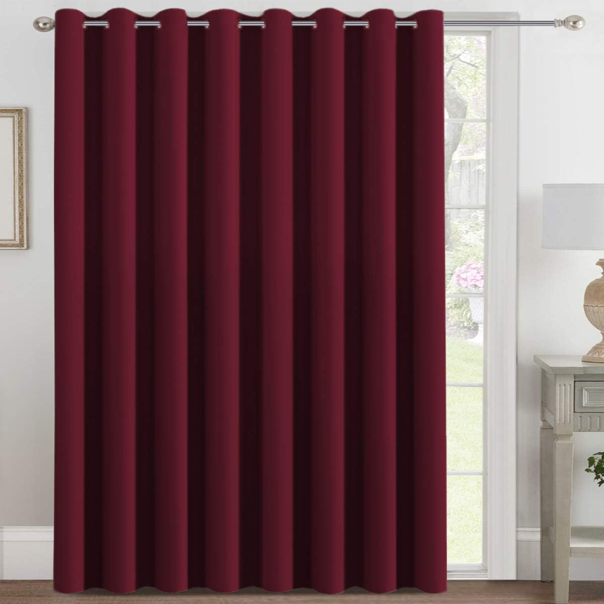 H.VERSAILTEX Blackout Patio Curtain 100 x 108 (Burgundy)
