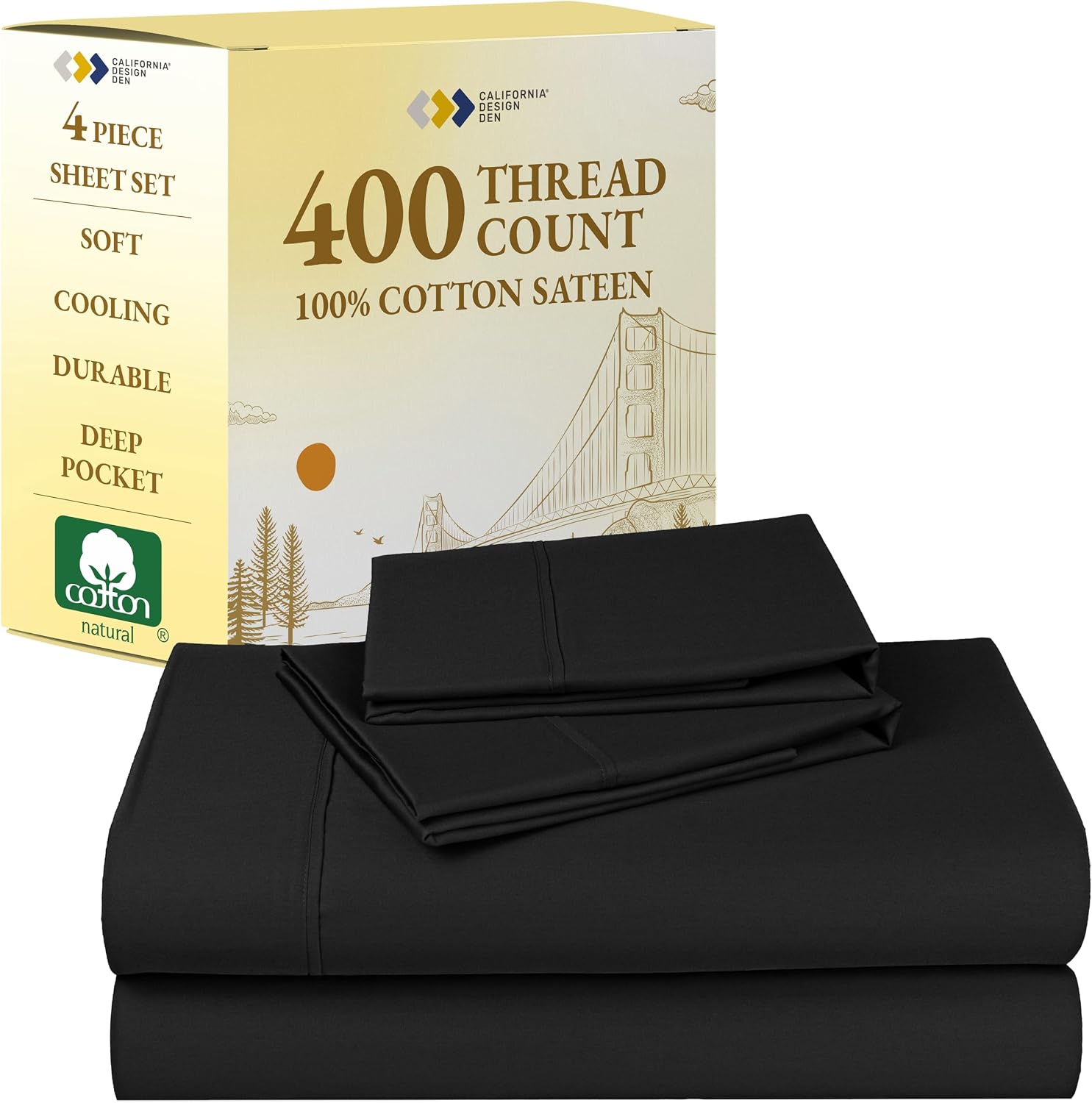 California Design Den 400TC Cotton Sateen Sheets