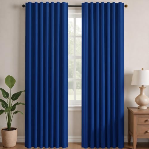 Deconovo Blackout Curtains, Thermal Insulated, W42 x L84 2 Panels, Back Tab, Machine Washable, Room-Darkening Drapes for Bedroom/Living Room Royal Blue