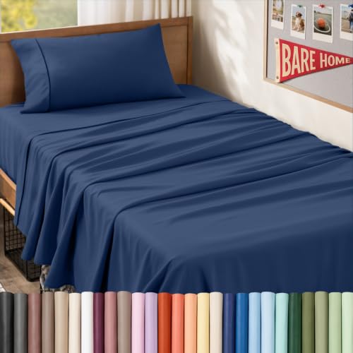 Bare Home Twin XL Sheet Set (Dark Blue)