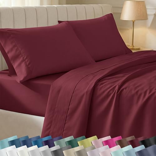 California Design Den Twin XL 400TC Sateen (Burgundy)