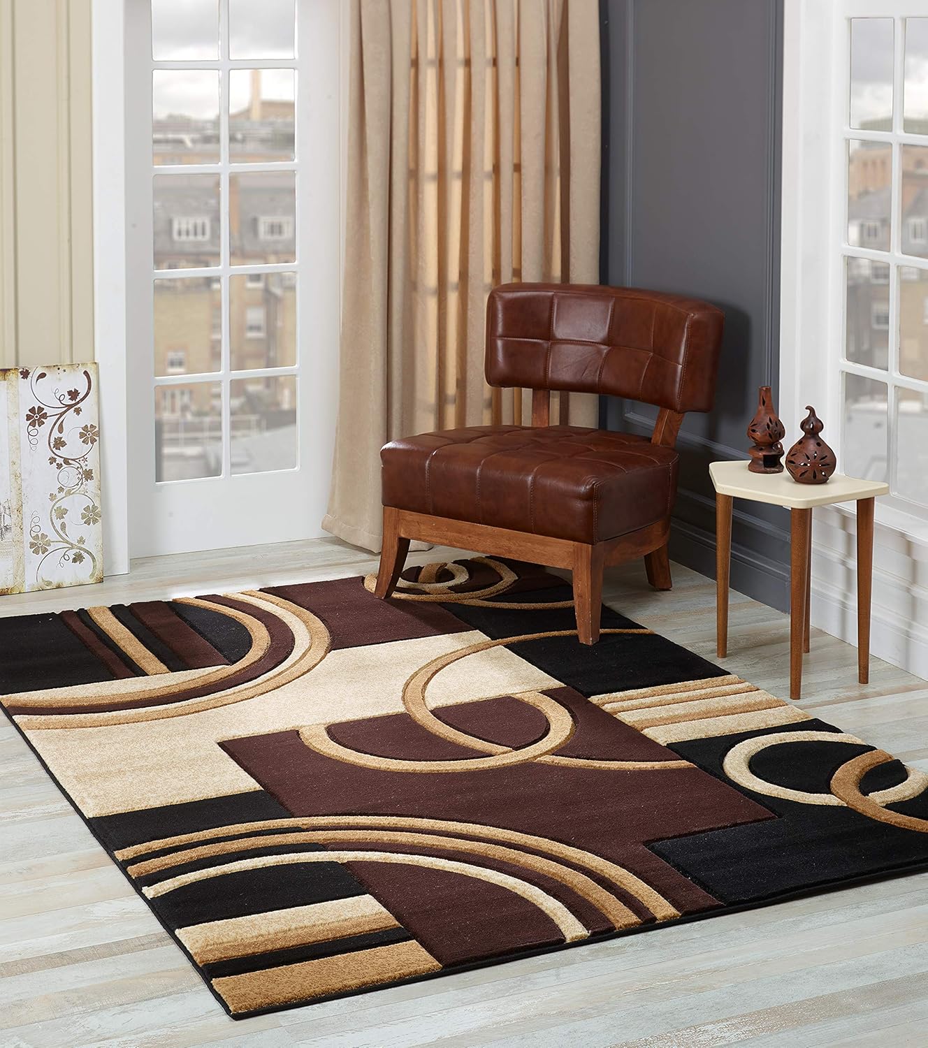 GLORY RUGS Area Rug Modern 8x10 Brown