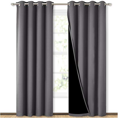 NICETOWN Grey Full Shade Curtain Panels (52 x 84)