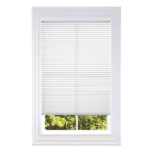 BlindsAvenue Cellular Honeycomb Cordless Polyester Shade, 9/16" Single Cell, Light Filtering, White, Size: 34" W x 72" H