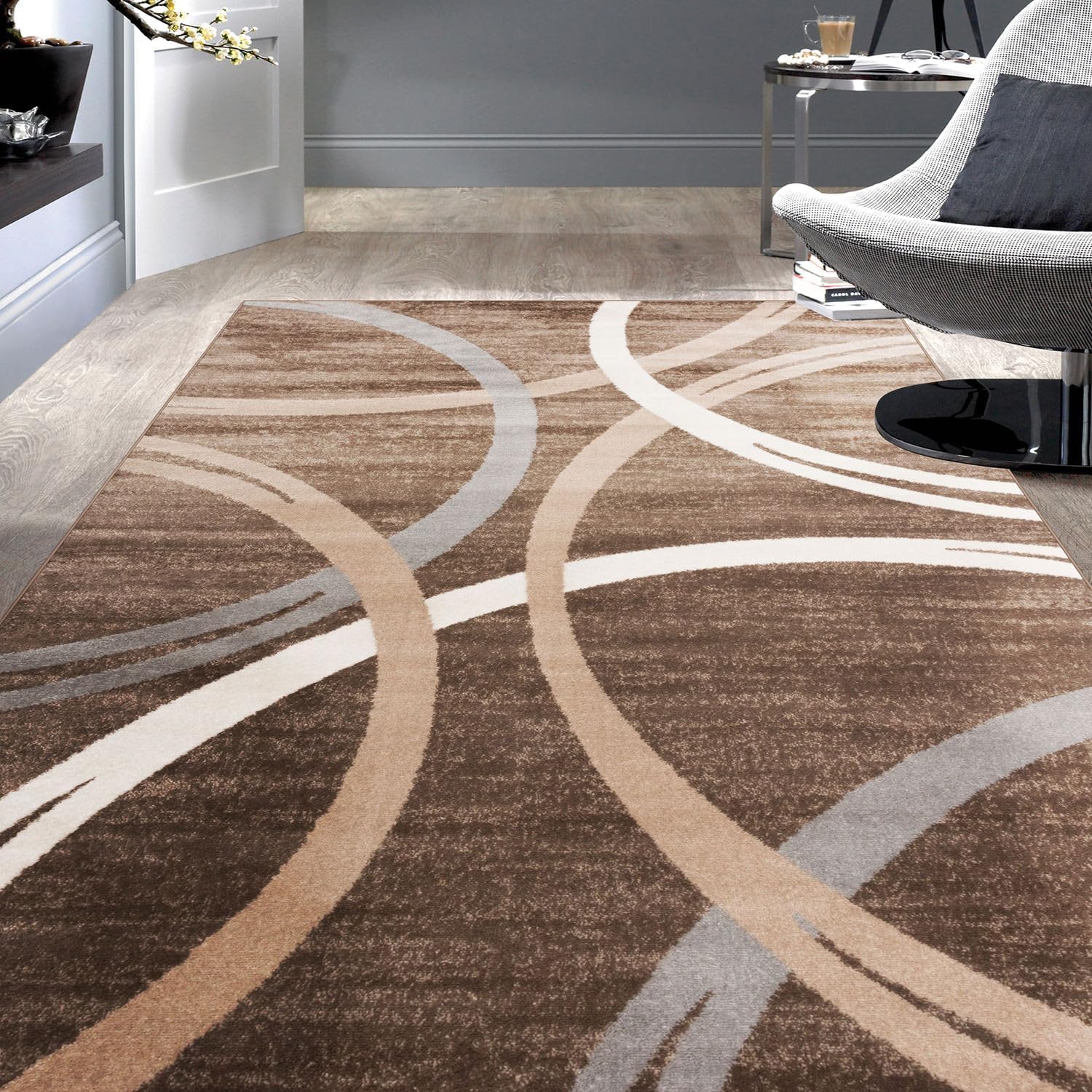 Rugshop Wavy Circles (Brown)