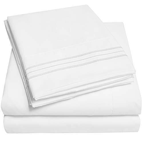 1500 Supreme Collection Extra Soft RV Short Queen Sheets Set, White - Luxury Bed Sheets Set with Deep Pocket Wrinkle Free Hypoallergenic Bedding, Over 40 Colors, RV Short Queen Size, White