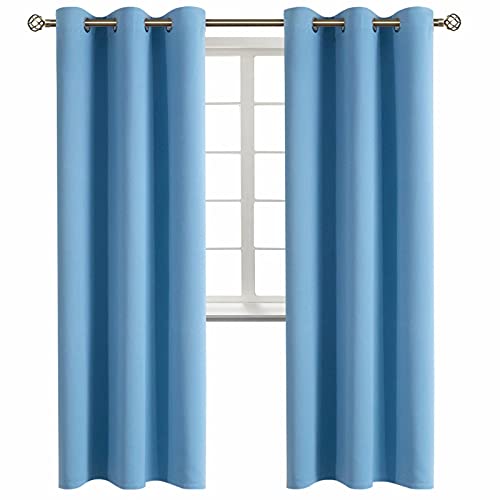 BGment Room Darkening Curtains 84 Inches Long - Grommet Thermal Insulated Drapes Window Treatment Curtains for Bedroom, 2 Panels, 42 x 84 Inch, Sky Blue