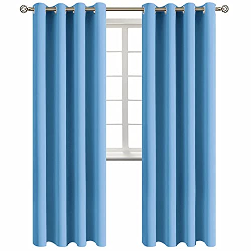BGment Room Darkening Curtains 84 Inches Long - Grommet Thermal Insulated Drapes Window Treatment Curtains for Bedroom, 2 Panels, 52 x 84 Inch, Sky Blue