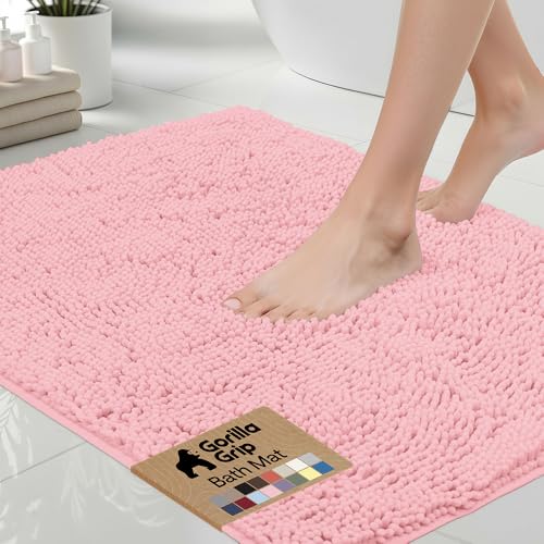 GORILLA GRIP Bath Rug Mat 60x24 (Light Pink)