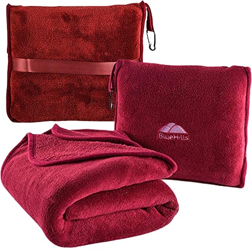 BlueHills Premium Soft Travel Blanket Pillow