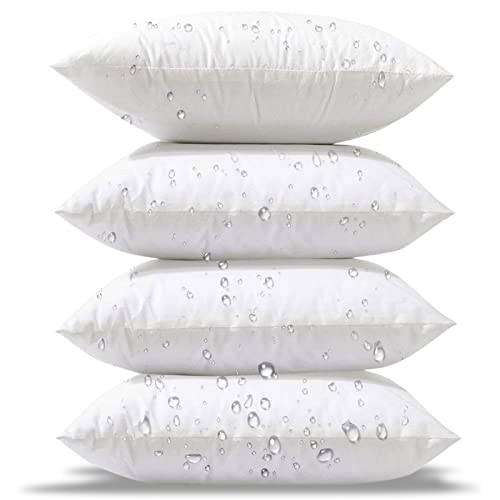 Phantoscope 20 x 20 Outdoor Pillow Inserts - Pack of 4 Outdoor Pillows Water Resistant Throw Pillow Inserts Hypoallergenic Square Decorative Couch Sham Cushion Stuffer - 20 Inches