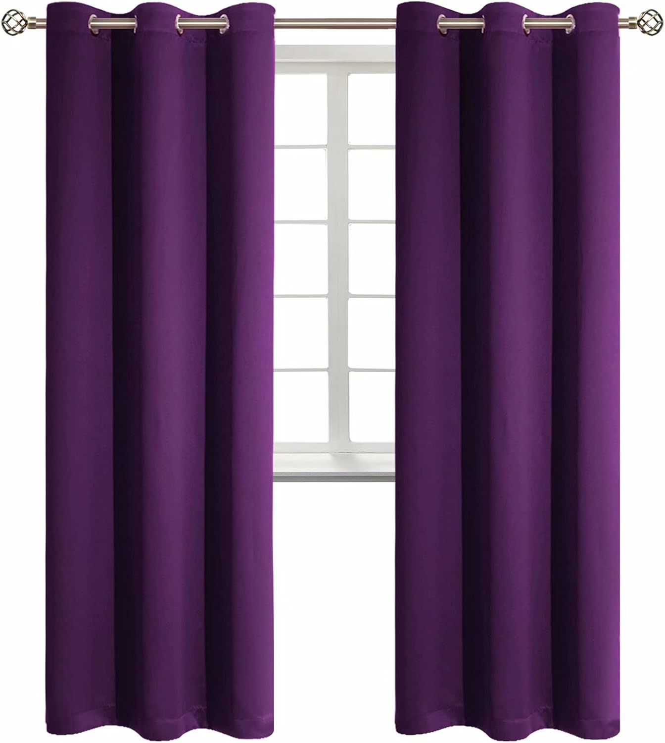 BGment Blackout Curtains - Grommet Thermal Insulated Room Darkening Bedroom and Living Room Curtain, Set of 2 Panels (42 x 84 Inch, Royal Purple)