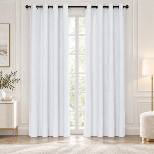 Deconovo Bedroom Curtains, Greyish White