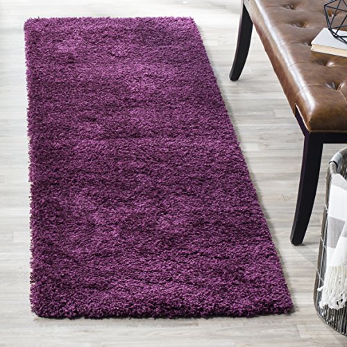 SAFAVIEH California Shag Collection Runner Rug - 2'3" x 15', Purple, Non-Shedding & Easy Care, 2-inch Thick Ideal for High Traffic Areas in Living Room, Bedroom (SG151-7373)