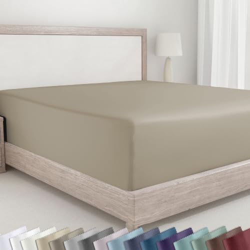 California Design Den Twin XL Fitted Sheet (Taupe)