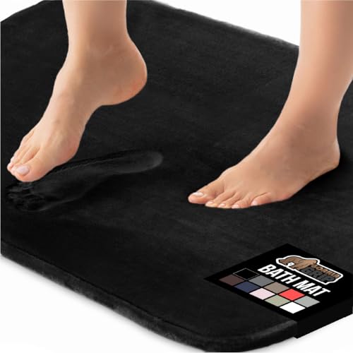 GORILLA GRIP Memory Foam Bath Mat — 60x24, Black