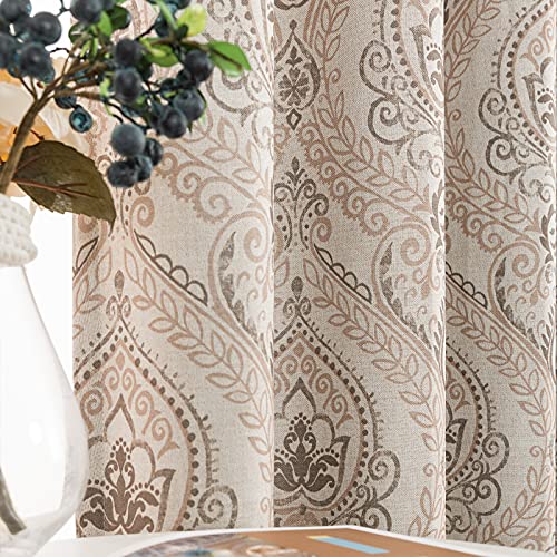 jinchan Farmhouse Taupe Curtains