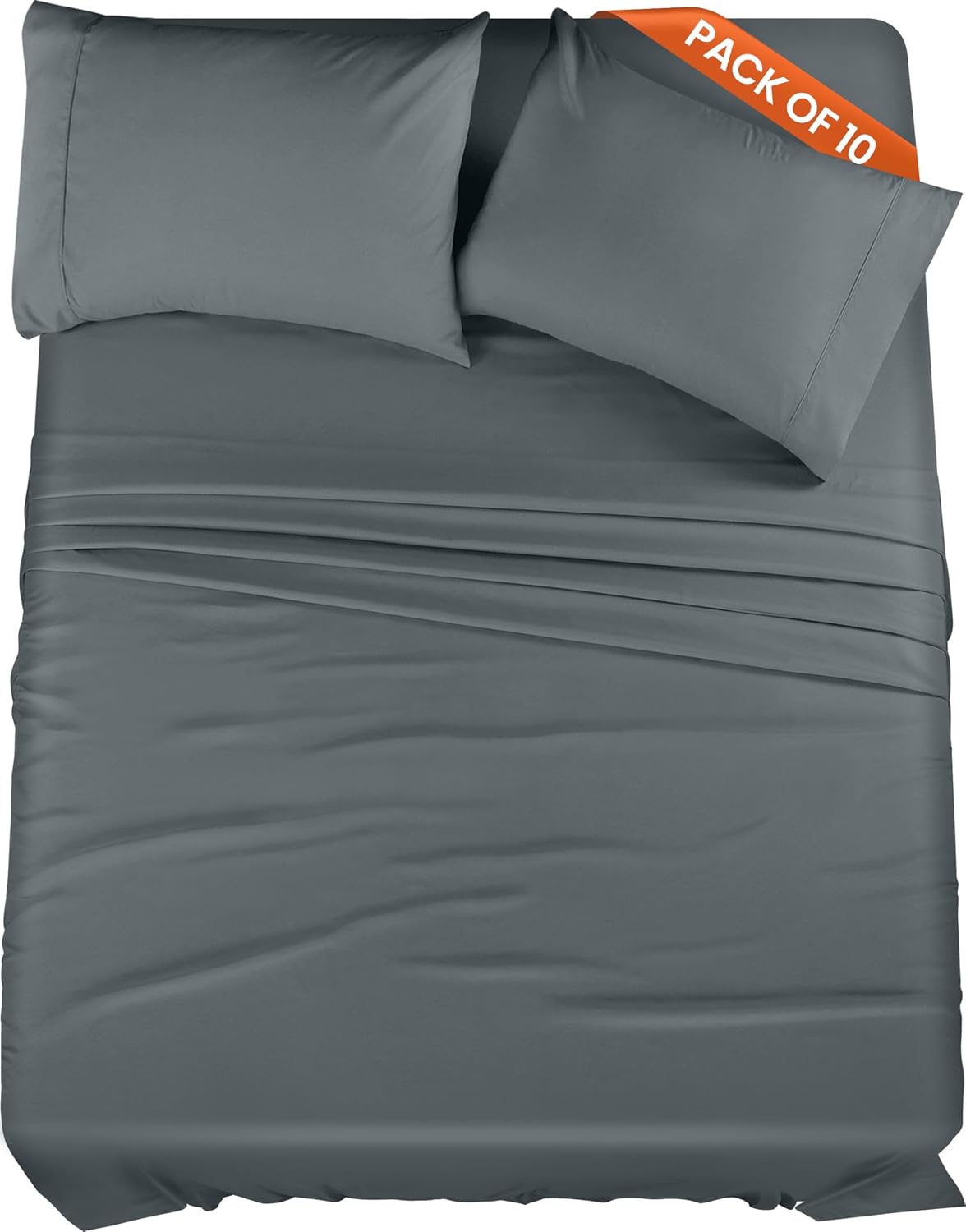 Utopia Bedding Queen Bed Sheets Set - Pack of 10 Sheet Sets - Perfect for Spa, Hotel, & Guest Bedroom - Brushed Microfiber - Shrinkage and Fade Resistant - Easy Care (Grey)