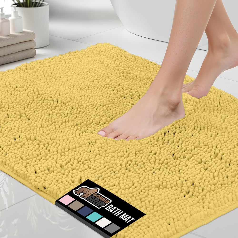 GORILLA GRIP Bath Rug Mat 44x26 (Yellow)