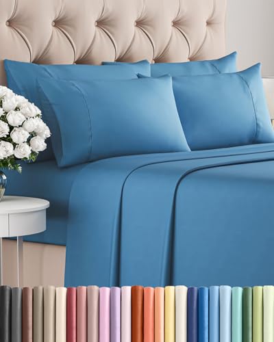 King 6 Piece Sheet Set - Denim Blue