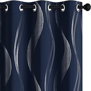 Deconovo Navy Blue Blackout Curtains