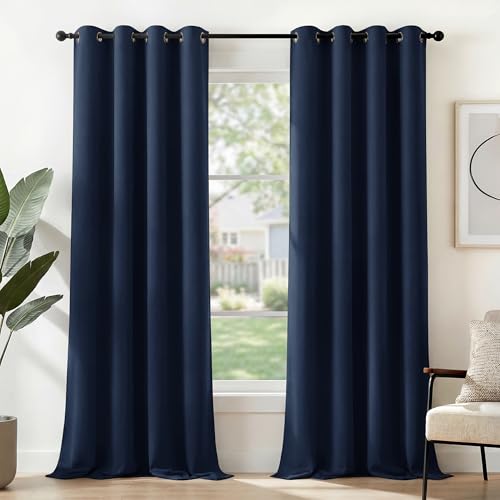 Deconovo Navy Blue Blackout Curtains
