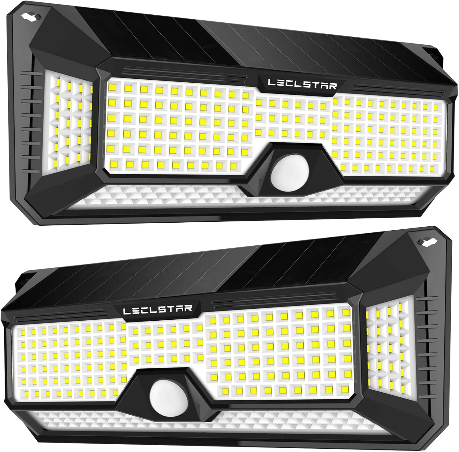 LECLSTAR Solar Outdoor Lights - 4000Lm 268 LED Security Lights with 4 Wide Angle, Motion Sensor Lights for Outside, IP65 Waterproof Solar Powered Wireless Flood Wall Lights with 3 Modes