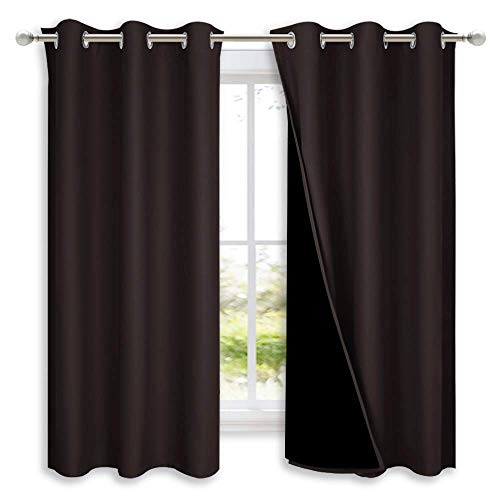 NICETOWN Brown 42x63 Curtains