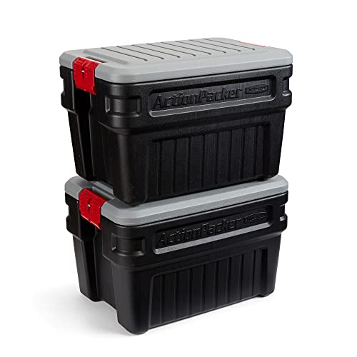 Rubbermaid ActionPacker 24 Gal Lockable Storage Box Pack of 2