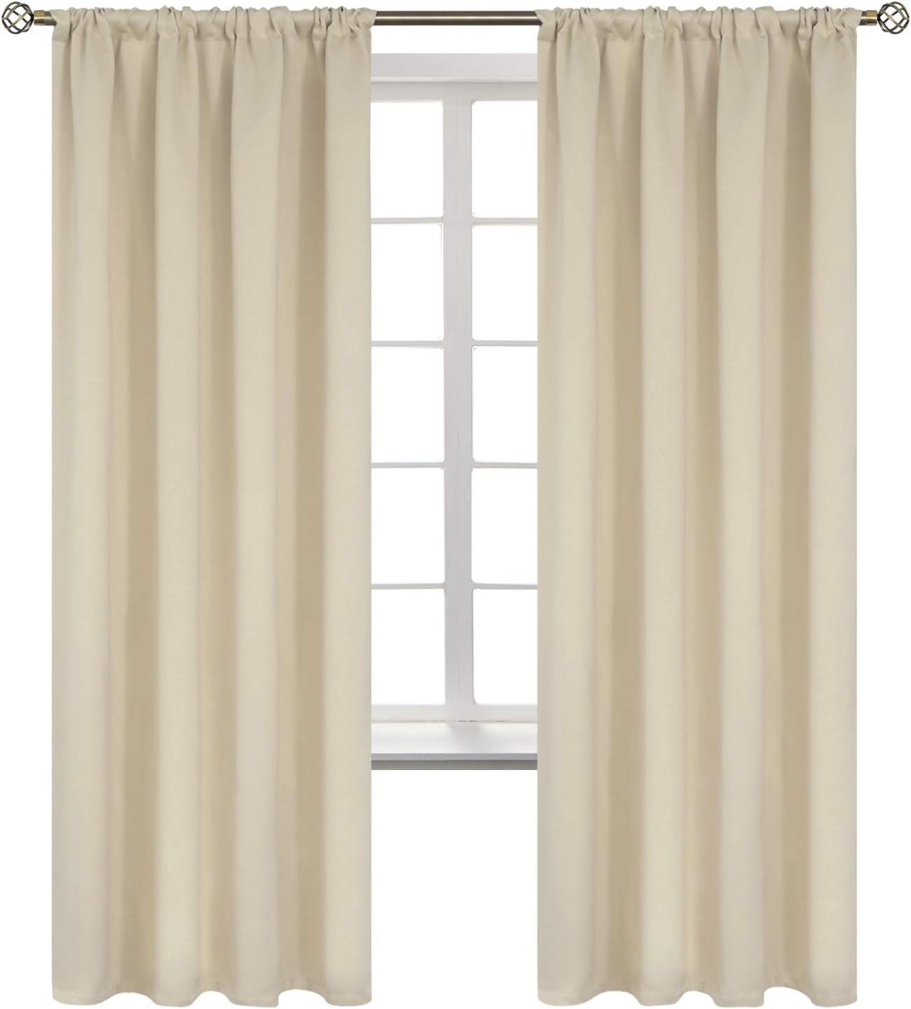 BGment Beige Blackout Curtains