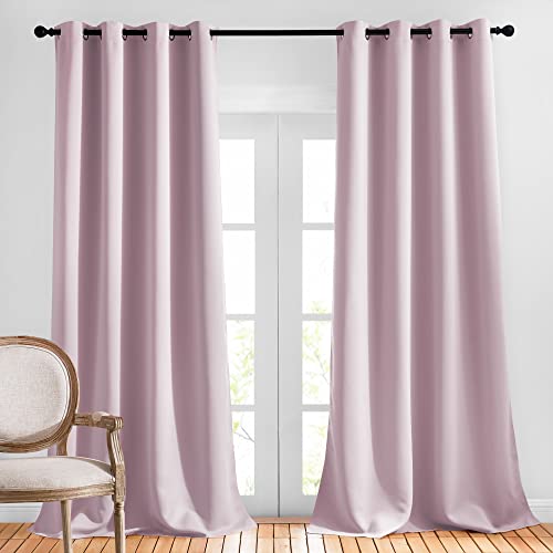 NICETOWN Room Darkening Drapes for Nursery - Lavender Pink