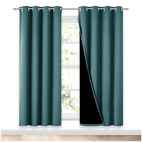 NICETOWN Full Shade Curtain Panels (Sea Teal, 52 x 72)