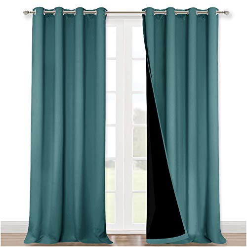 NICETOWN 100% Blackout Curtains 108 inches Long