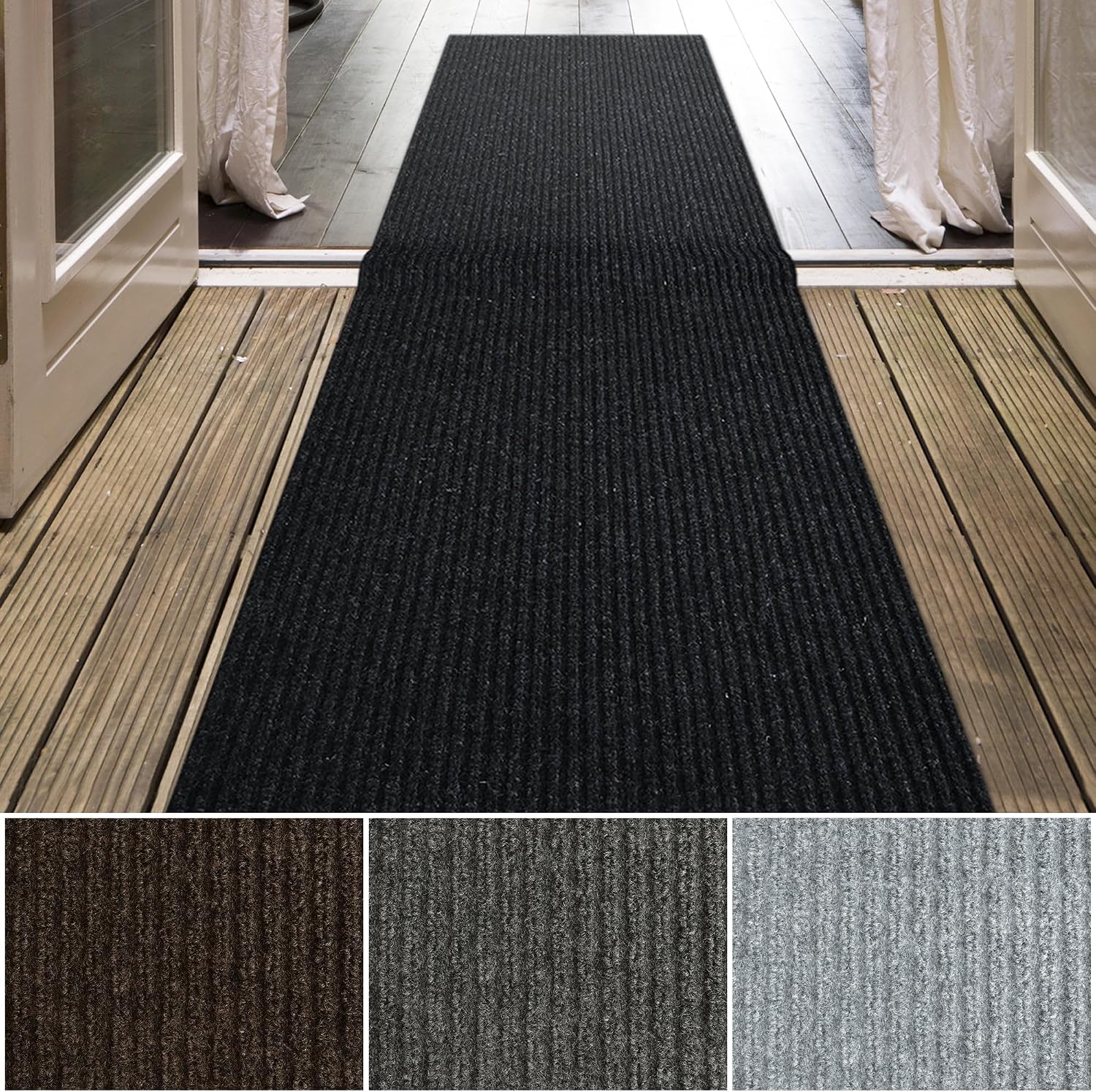 iCustomRug Ribbed 28inx74' Black