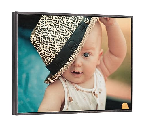 Personalized Custom Canvas Prints: Photo On Canvas (Black 16X24) Transform Your Photos into Stunning Framed Wall Art Digitally Printed Photo To Canvas Ideal for Home Decor Gifts Keepsakes