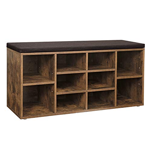 VASAGLE CUSTOS 10-Compartment Bench