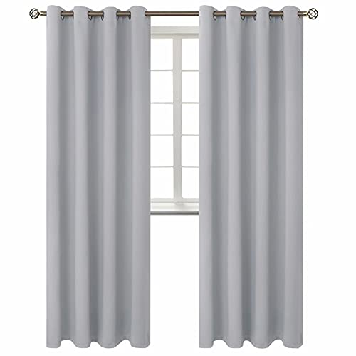 BGment Room Darkening Curtains 95 Inches Long - Grommet Thermal Insulated Drapes Window Treatment Curtains for Bedroom, 2 Panels, 52 x 95 Inch, Light Grey