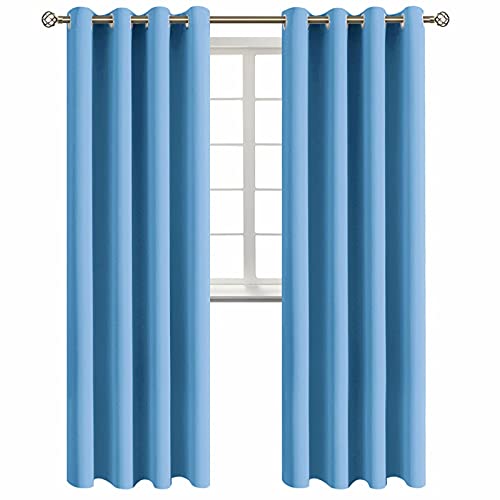 BGment Room Darkening Curtains 95 Inches Long - Grommet Thermal Insulated Drapes Window Treatment Curtains for Bedroom, 2 Panels, 52 x 95 Inch, Sky Blue